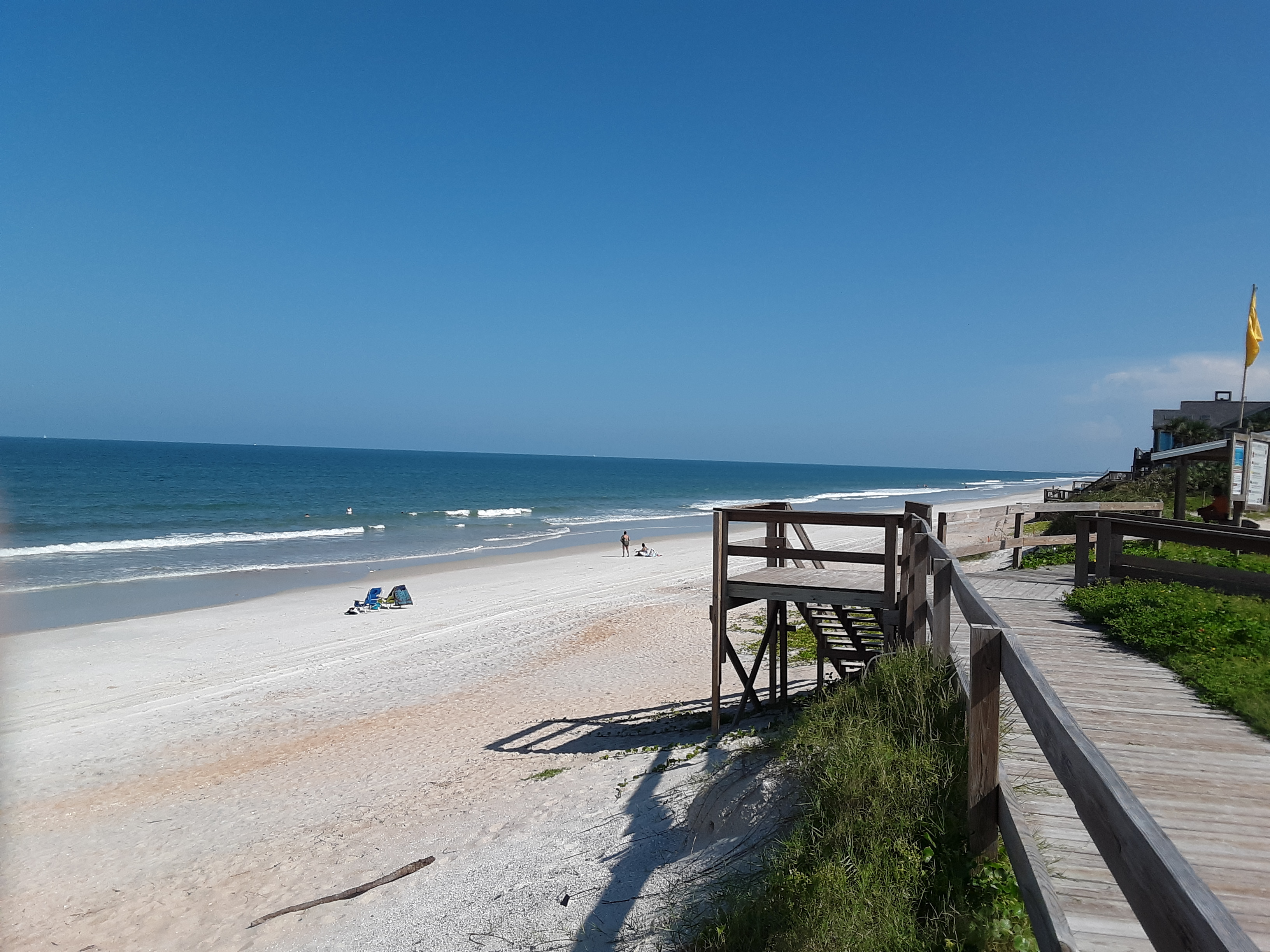 Beautiful Ponte Vedra Beach with boardwalk and pristine coastline